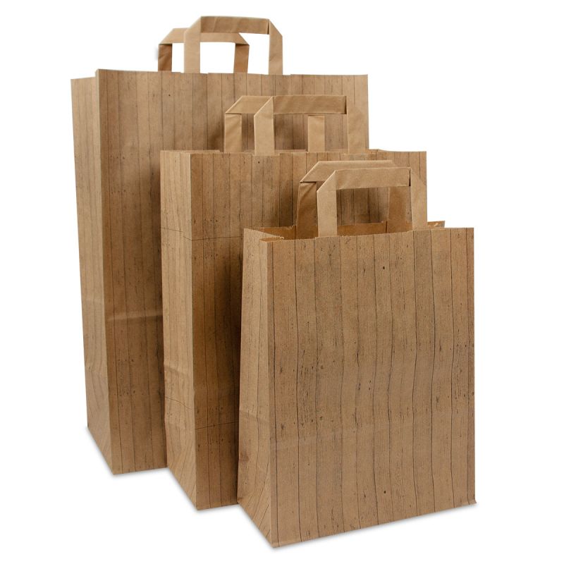 Papiertaschen FSC® - Holzstruktur
